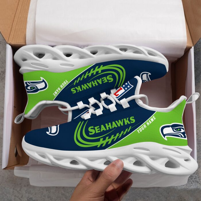 Custom Name Seattle Seahawks Max Soul Shoes for Fan