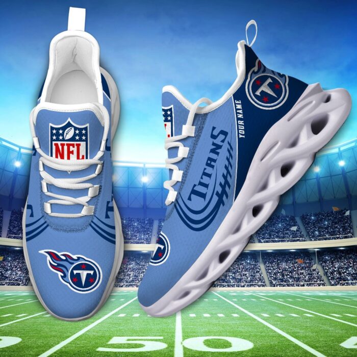 Custom Name Tennessee Titans Personalized Max Soul Shoes for Fan