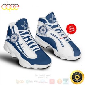 Dallas Cowboys Football NFL Custom Name Air Jordan 13 Shoes