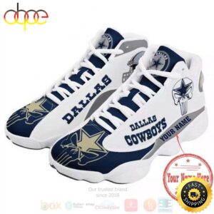 Dallas Cowboys Football NFL Team Custom Name Air Jordan 13 Shoes