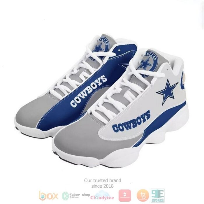 Dallas Cowboys Football Nfl Grey Blue Air Jordan 13 Shoes