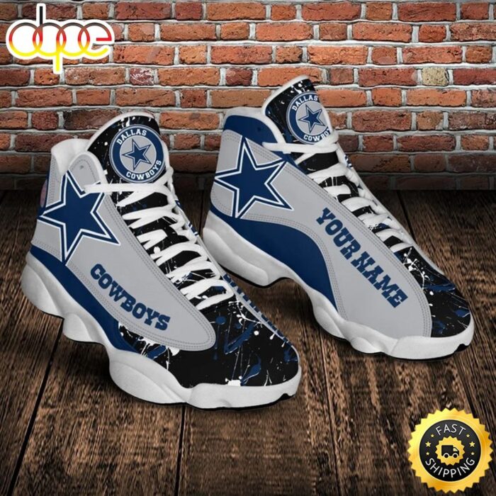 Dallas Cowboys NFL Custom Name Air Jordan 13 Shoes