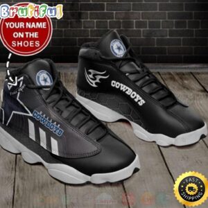 Dallas Cowboys NFL Custom Name Air Jordan 13 Shoes 2