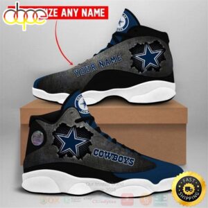 Dallas Cowboys NFL Custom Name Air Jordan 13 Shoes 4