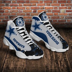 Dallas Cowboys Nfl Custom Name Air Jordan 13 Shoes