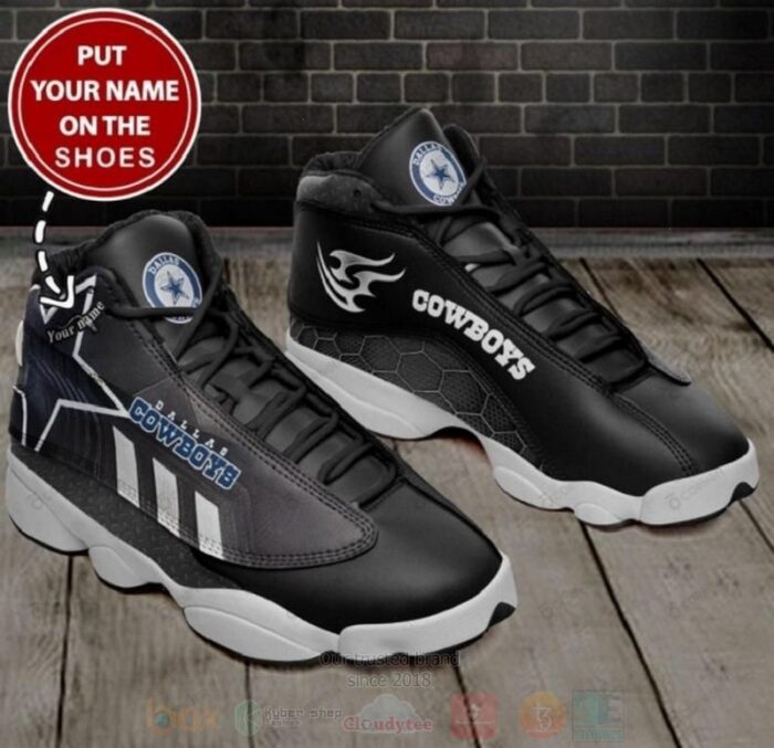 Dallas Cowboys Nfl Custom Name Air Jordan 13 Shoes 2