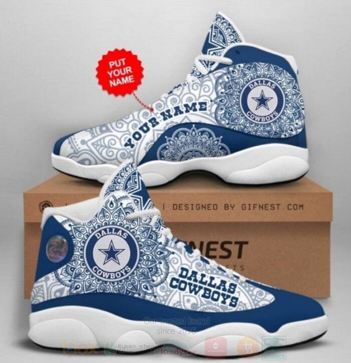 Dallas Cowboys Nfl Mandala Custom Name Air Jordan 13 Shoes