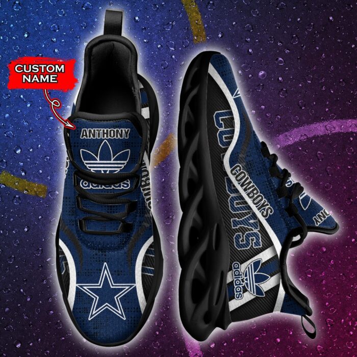 Dallas Cowboys Personalized NFL Max Soul Sneaker Adidas Ver 1