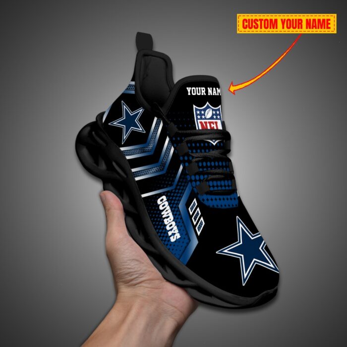 Dallas Cowboys Personalized NFL Metal Style Design Max Soul Shoes