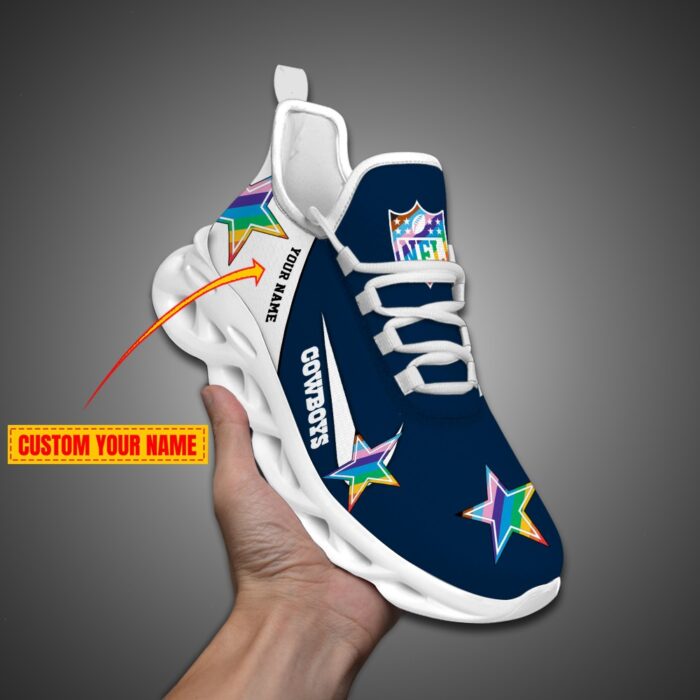 Dallas Cowboys Personalized Pride Month Luxury NFL Max Soul Shoes Ver 2