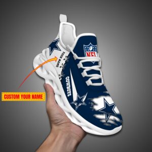 Dallas Cowboys Personalized Ripped Design NFL Max Soul Shoes