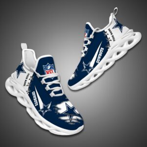 Dallas Cowboys Personalized Ripped Design NFL Max Soul Shoes