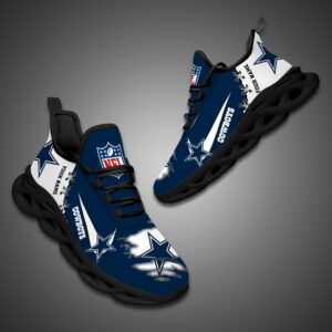 Dallas Cowboys Personalized Ripped Design NFL Max Soul Shoes