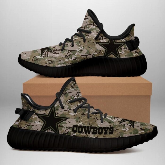 Dallas Cowboys US Military Camouflage Unisex Sneaker Football Custom Shoes Dallas Cowboys Yeezy Boos