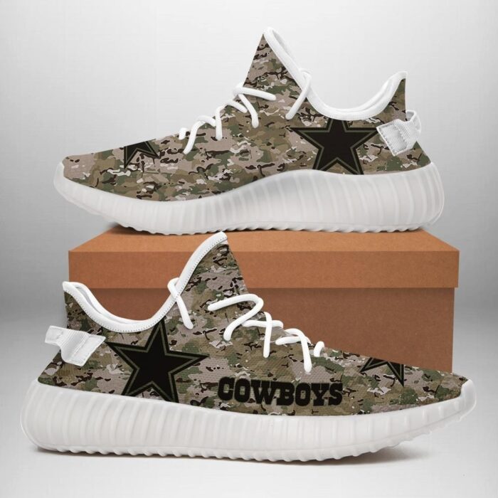 Dallas Cowboys US Military Camouflage Unisex Sneaker Football Custom Shoes Dallas Cowboys Yeezy Boos