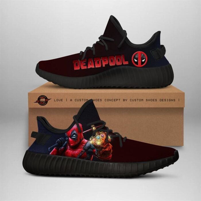 Deadpool Style Yeezy Shoes Sport Sneakers