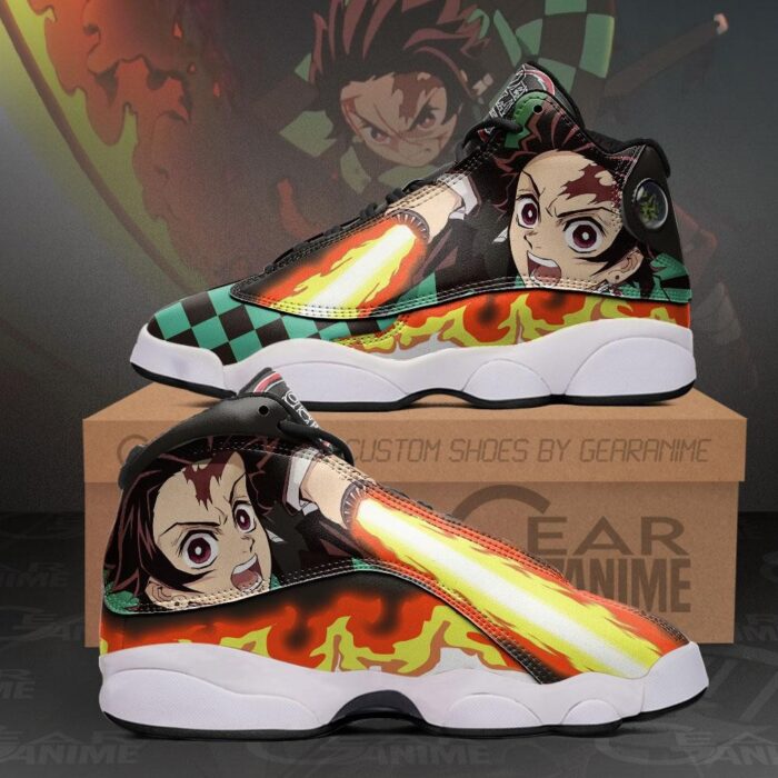 Demon Slayer Tanjiro Sun Breathing Air Jordan 13 Sneaker Shoes