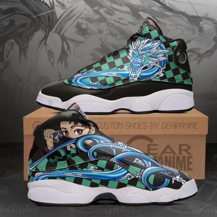 Demon Slayer Tanjiro Water Breathing Air Jordan 13 Sneaker Shoes