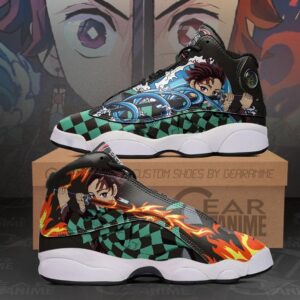 Demon Slayer Tanjiro Water Sun Breathing Air Jordan 13 Sneaker Shoes