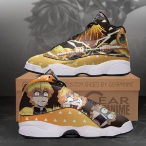 Demon Slayer Zenitsu Cool Funny Face Air Jordan 13 Sneaker Shoes