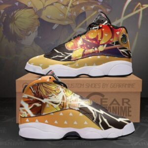 Demon Slayer Zenitsu Thunder Breathing Air Jordan 13 Sneaker Shoes