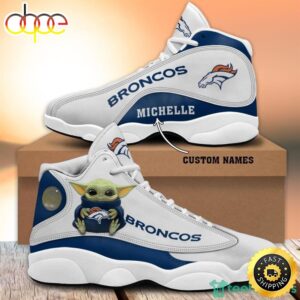 Denver Broncos Fans Custom Name Air Jordan 13 Sneaker Shoes