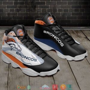 Denver Broncos Nfl Football Teams Big Logo Air Jordan 13 Sneaker Shoes