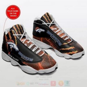 Denver Broncos Nfl Football Teams Custom Name Air Jordan 13 Shoes