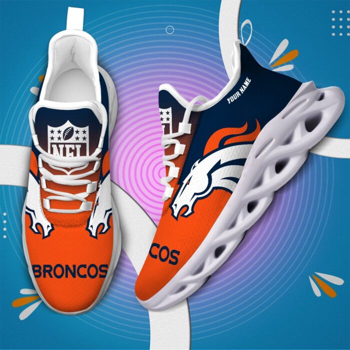 Denver Broncos Personalized Custom Name Max Soul Shoes