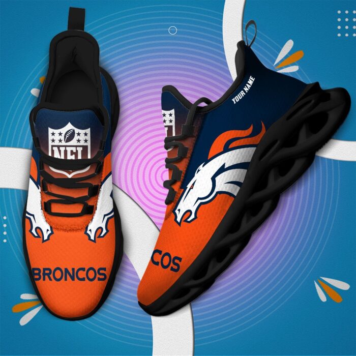 Denver Broncos Personalized Custom Name Max Soul Shoes