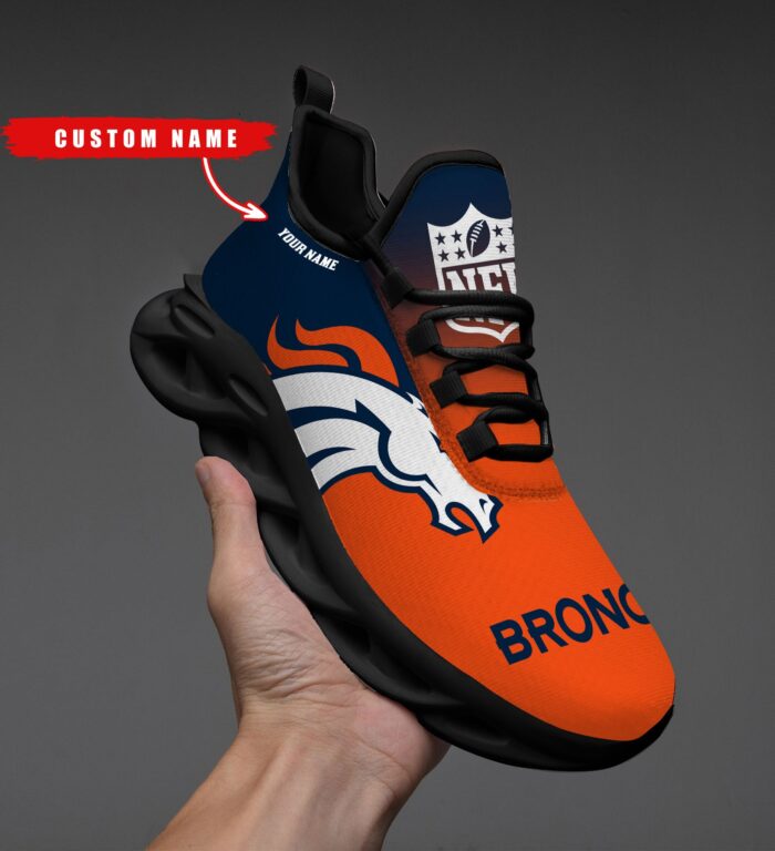 Denver Broncos Personalized Custom Name Max Soul Shoes