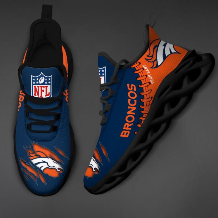 Denver Broncos Personalized NFL Max Soul Shoes for NFL Fan