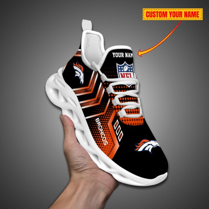 Denver Broncos Personalized NFL Metal Style Design Max Soul Shoes