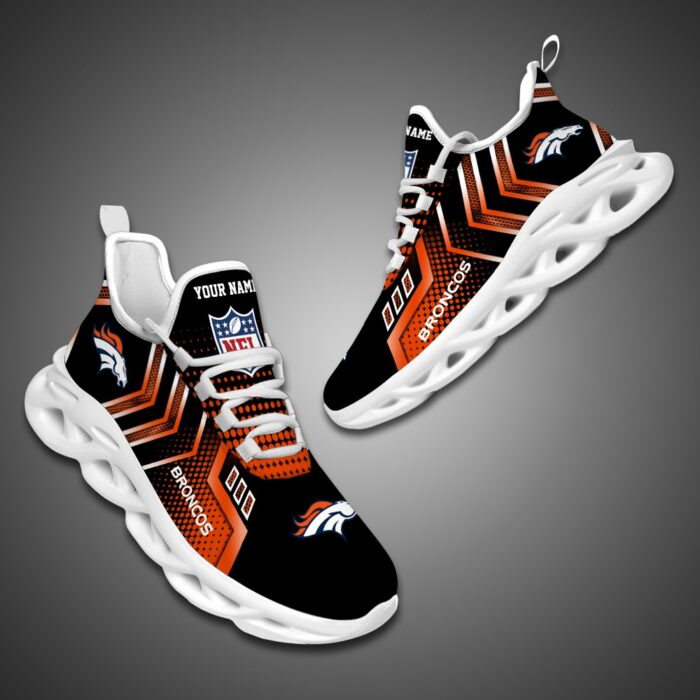 Denver Broncos Personalized NFL Metal Style Design Max Soul Shoes