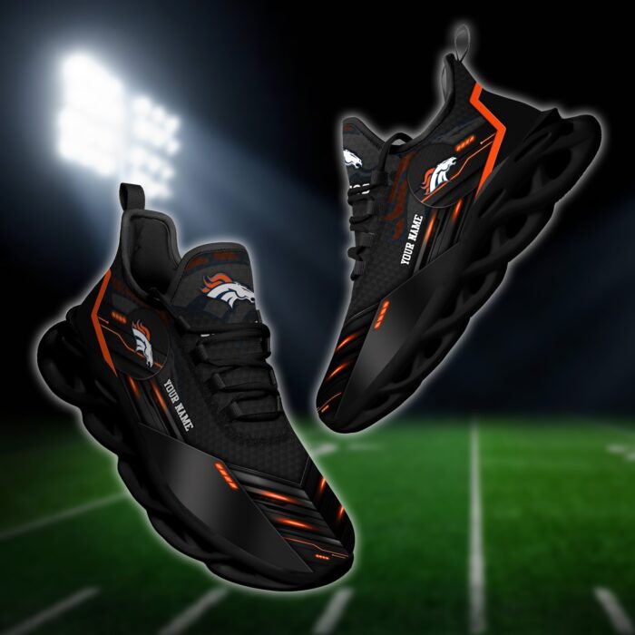 Denver Broncos Personalized NFL Sport Black Max Soul Shoes