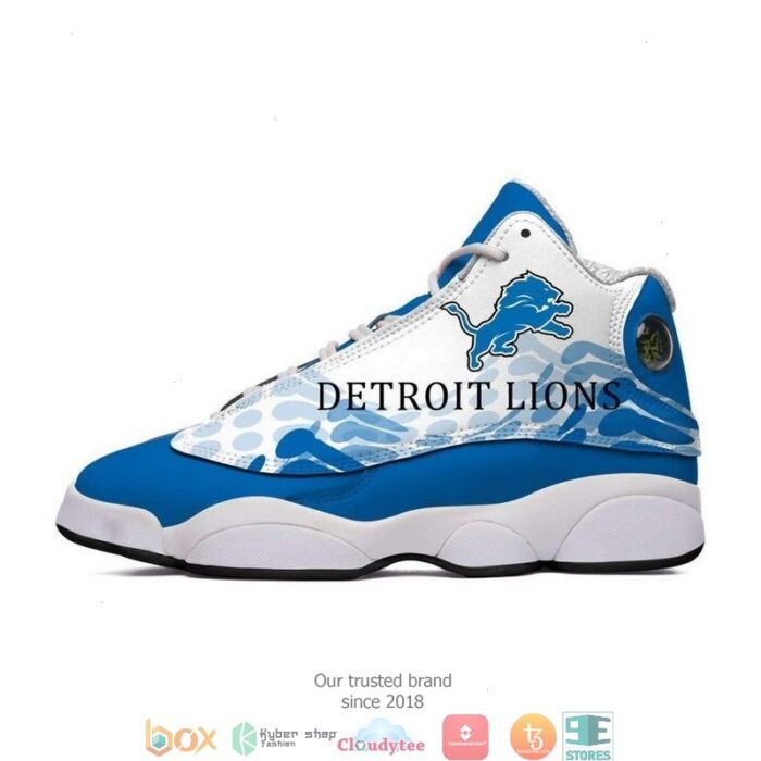 Detroit Lions Blue Sports Nfl Colorful Air Jordan 13 Sneaker Shoes