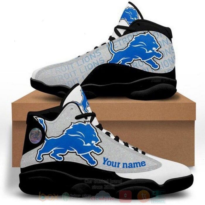 Detroit Lions Football Nfl Custom Name Air Jordan 13 Shoes