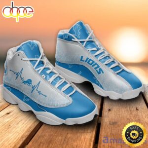 Detroit Lions Heartbeat Pattern Air Jordan 13 Shoes For Fans