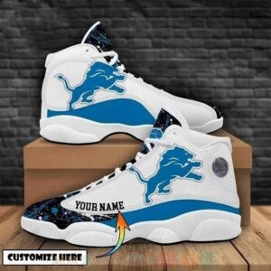 Detroit Lions Nfl Teams Custom Name Air Jordan 13 Shoes