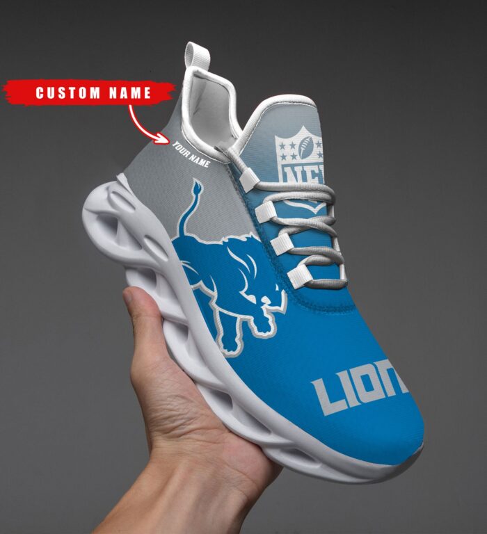 Detroit Lions Personalized Custom Name Max Soul Shoes