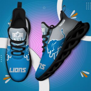 Detroit Lions Personalized Custom Name Max Soul Shoes