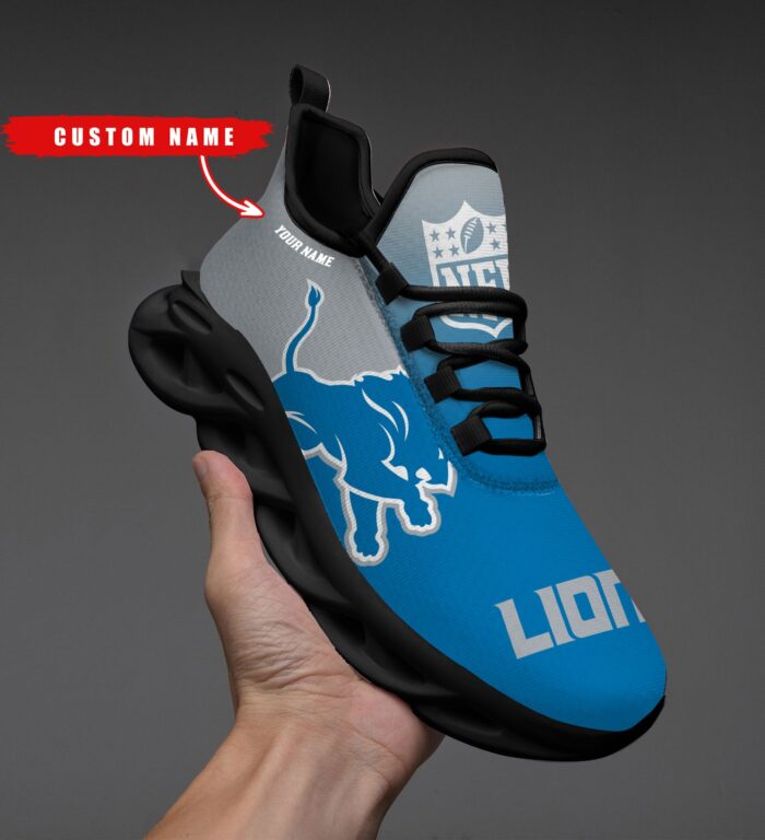 Detroit Lions Personalized Custom Name Max Soul Shoes