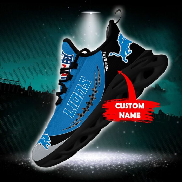 Detroit Lions Personalized NFL Max Soul Shoes