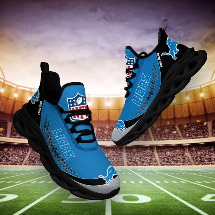 Detroit Lions Personalized NFL Max Soul Shoes