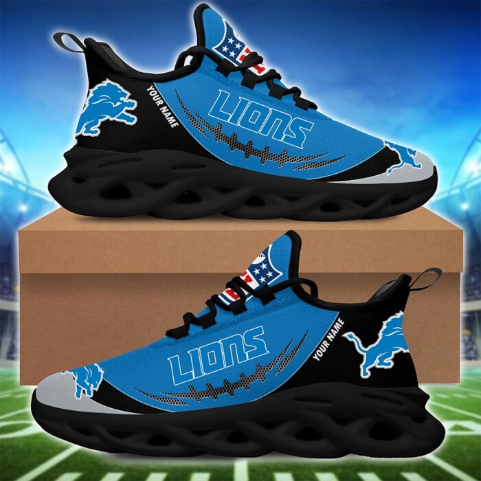 Detroit Lions Personalized NFL Max Soul Shoes