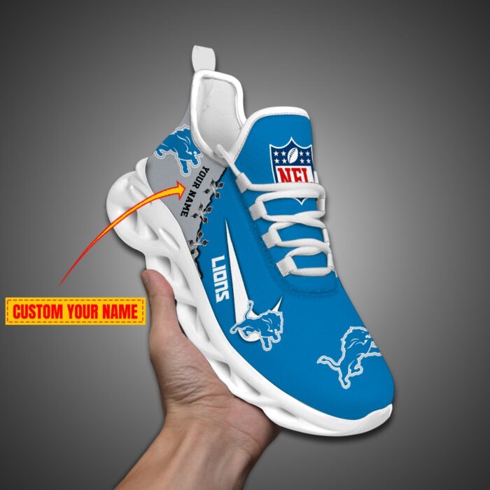 Detroit Lions Personalized NFL Max Soul Shoes Fan Gift