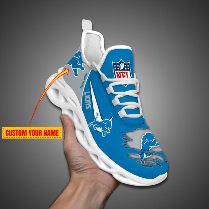 Detroit Lions Personalized NFL Max Soul Shoes for Fan