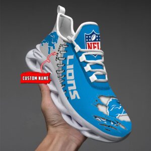 Detroit Lions Personalized NFL Max Soul Shoes for NFL Fan