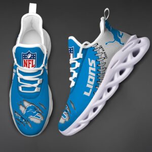 Detroit Lions Personalized NFL Max Soul Shoes for NFL Fan