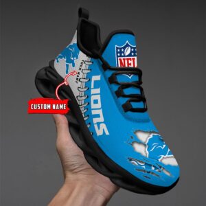 Detroit Lions Personalized NFL Max Soul Shoes for NFL Fan